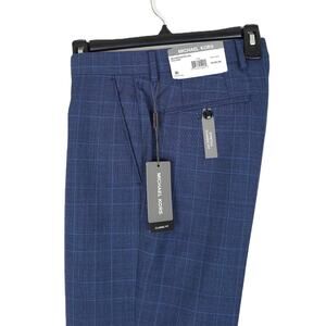 Michael Kors Men's Classic-Fit Stretch Wool Suit Pants Blue Plaid 44x30 NWT